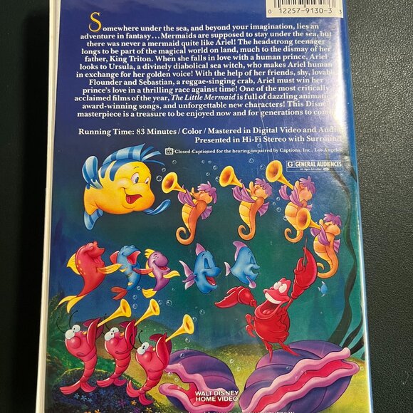 Disney’s The Little Mermaid VHS – Black Diamond Edition #913-1 (First Pressing) - Picture 2 of 5